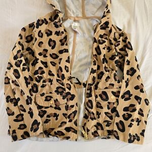 Max Studio Tan and Black Leopard Print Kids Pea Coat